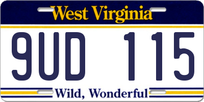 WV license plate 9UD115