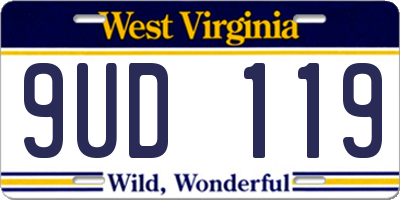 WV license plate 9UD119