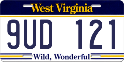 WV license plate 9UD121
