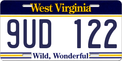 WV license plate 9UD122