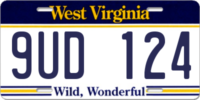 WV license plate 9UD124