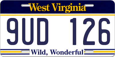 WV license plate 9UD126