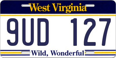 WV license plate 9UD127