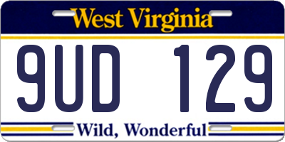 WV license plate 9UD129