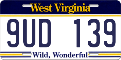 WV license plate 9UD139