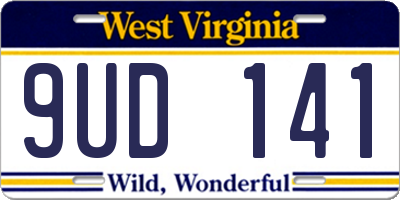 WV license plate 9UD141