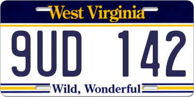 WV license plate 9UD142