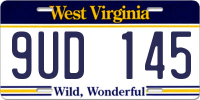 WV license plate 9UD145