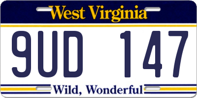 WV license plate 9UD147