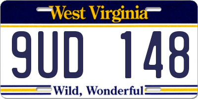 WV license plate 9UD148