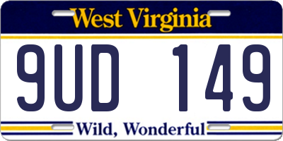 WV license plate 9UD149