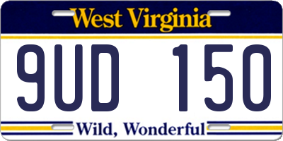 WV license plate 9UD150