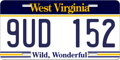 WV license plate 9UD152