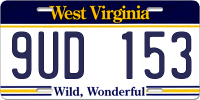 WV license plate 9UD153