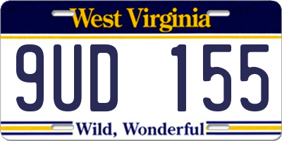 WV license plate 9UD155