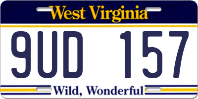 WV license plate 9UD157