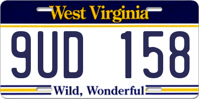 WV license plate 9UD158