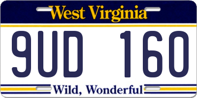 WV license plate 9UD160
