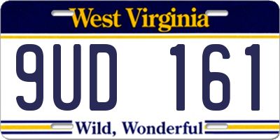 WV license plate 9UD161