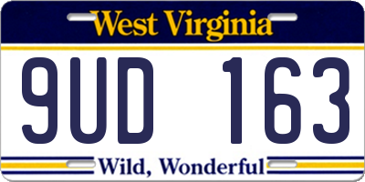 WV license plate 9UD163