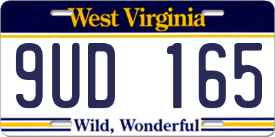 WV license plate 9UD165