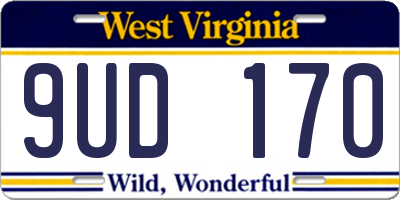 WV license plate 9UD170