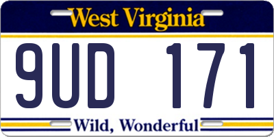 WV license plate 9UD171