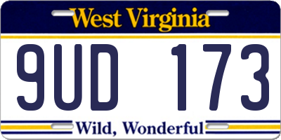 WV license plate 9UD173