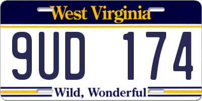 WV license plate 9UD174