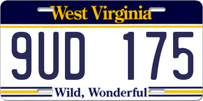 WV license plate 9UD175