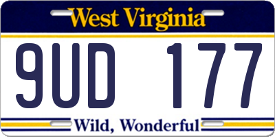 WV license plate 9UD177