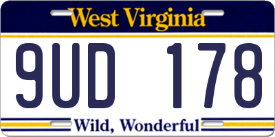 WV license plate 9UD178