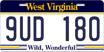 WV license plate 9UD180
