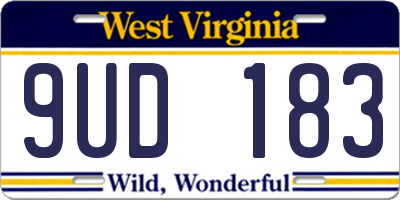WV license plate 9UD183