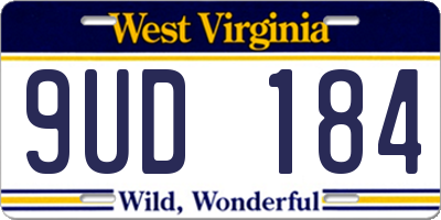 WV license plate 9UD184