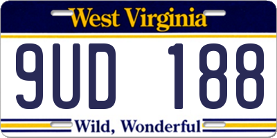 WV license plate 9UD188
