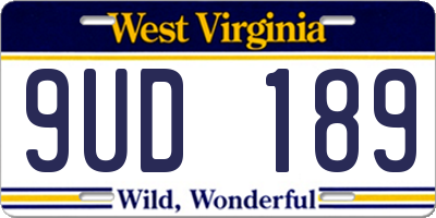 WV license plate 9UD189
