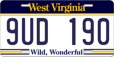 WV license plate 9UD190