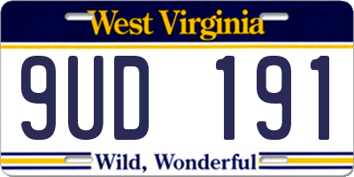 WV license plate 9UD191