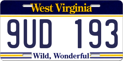 WV license plate 9UD193