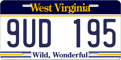 WV license plate 9UD195