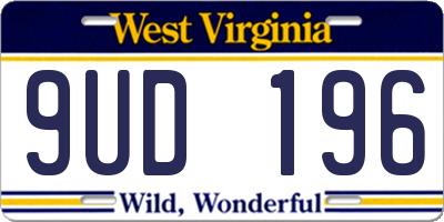 WV license plate 9UD196