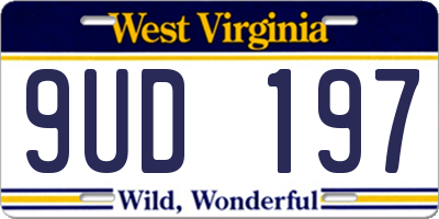 WV license plate 9UD197