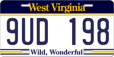 WV license plate 9UD198
