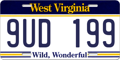 WV license plate 9UD199