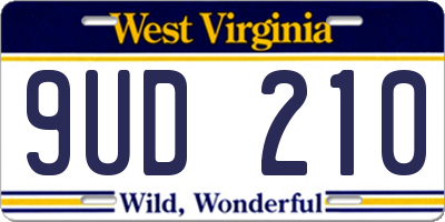 WV license plate 9UD210