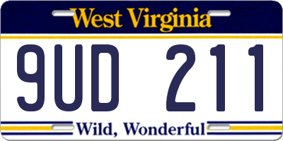 WV license plate 9UD211