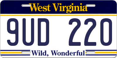 WV license plate 9UD220