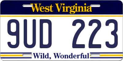 WV license plate 9UD223
