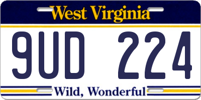 WV license plate 9UD224